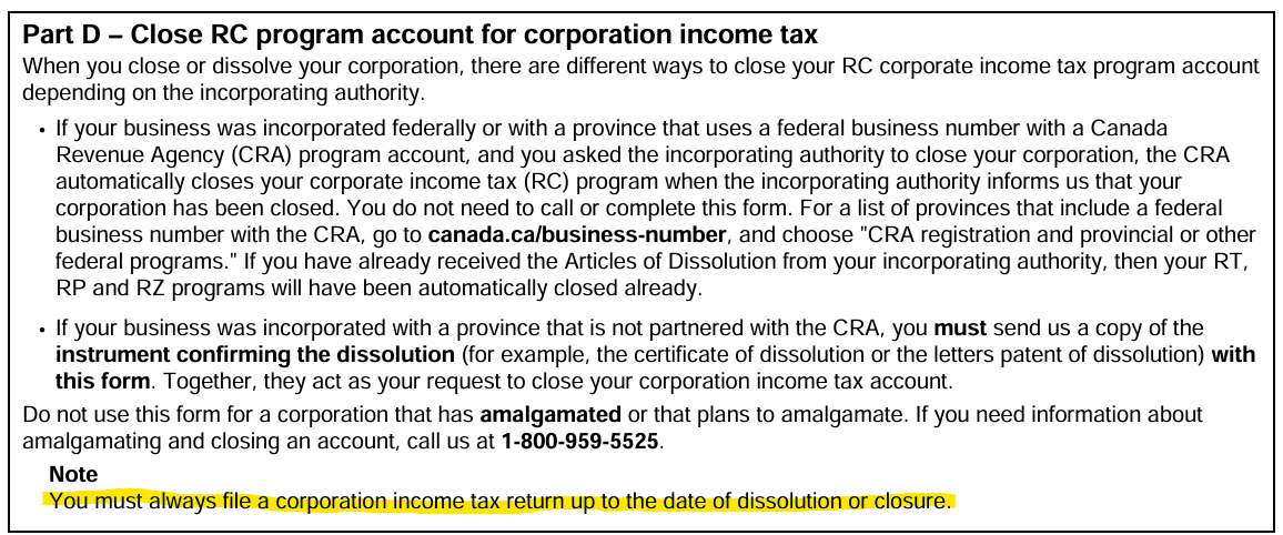 CRA FORM RC145 E - Request to Close Business Number Program Accounts
